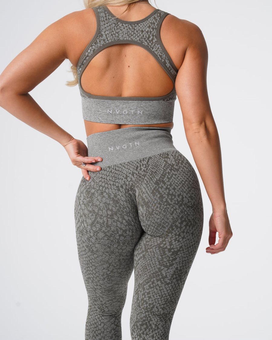 Leggins NVGTN Snakeskin Seamless Mujer Kaki Verde España | njGOdTfK