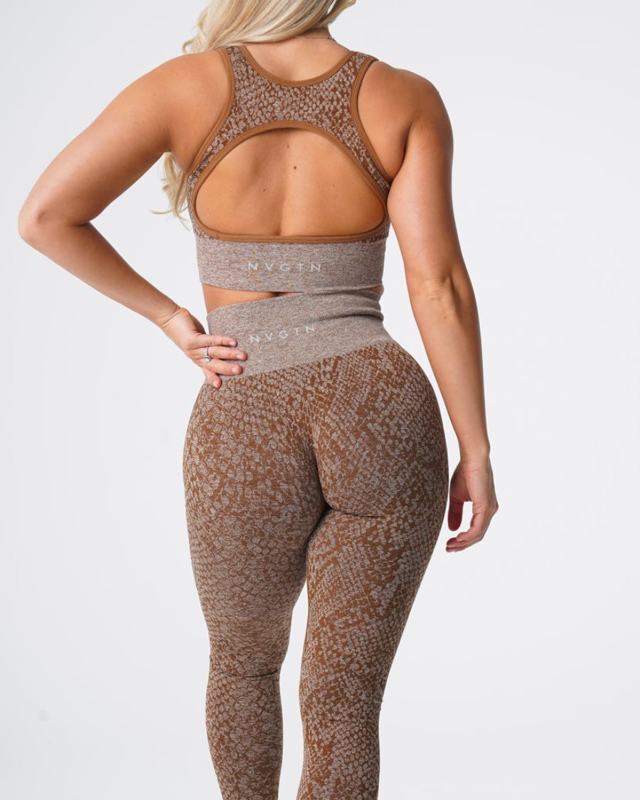 Leggins NVGTN Snakeskin Seamless Mujer Marrones España | KSeGvgH1