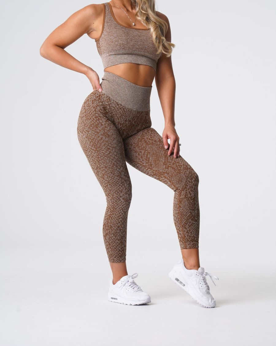 Leggins NVGTN Snakeskin Seamless Mujer Marrones España | KSeGvgH1