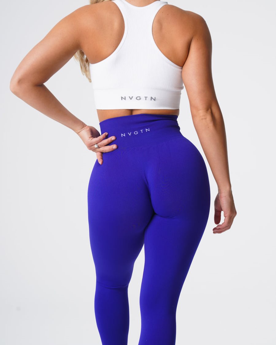 Leggins NVGTN Solid Seamless Mujer Azules Oscuro España | RZ9h31l6