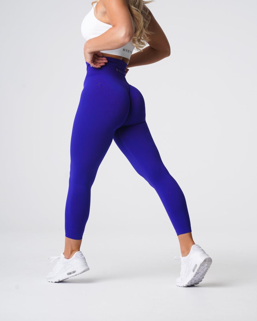 Leggins NVGTN Solid Seamless Mujer Azules Oscuro España | RZ9h31l6