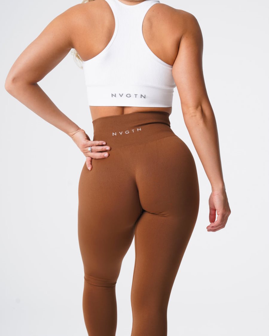 Leggins NVGTN Solid Seamless Mujer Chocolate España | K09q7iWY