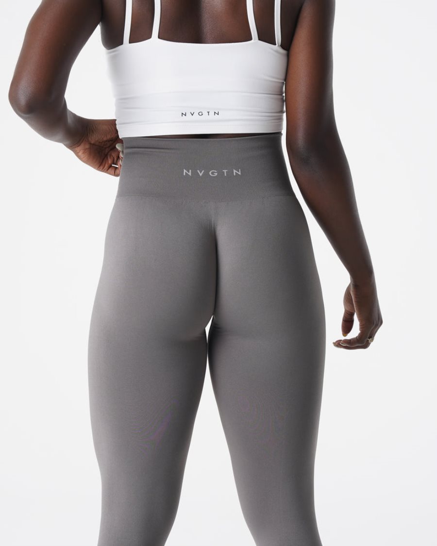 Leggins NVGTN Solid Seamless Mujer Gris Oscuro España | VMKuDfUe