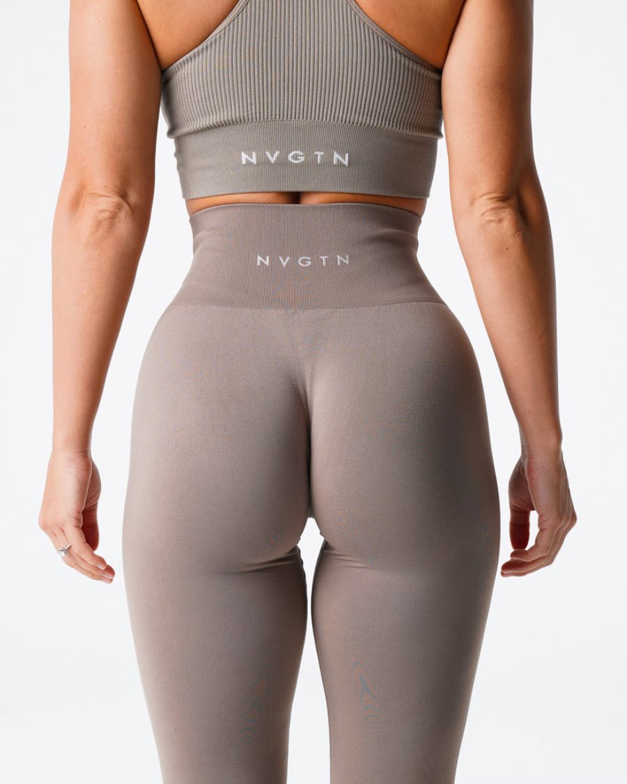 Leggins NVGTN Solid Seamless Mujer Gris Marrones España | lOg266e1