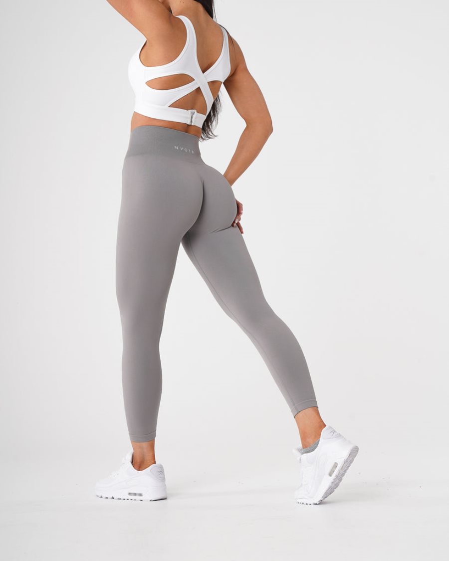 Leggins NVGTN Solid Seamless Mujer Gris Claro España | mcztM0Sd