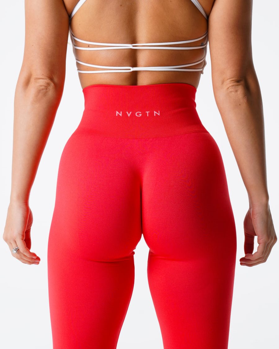 Leggins NVGTN Solid Seamless Mujer Rojas España | YJxDnzHj