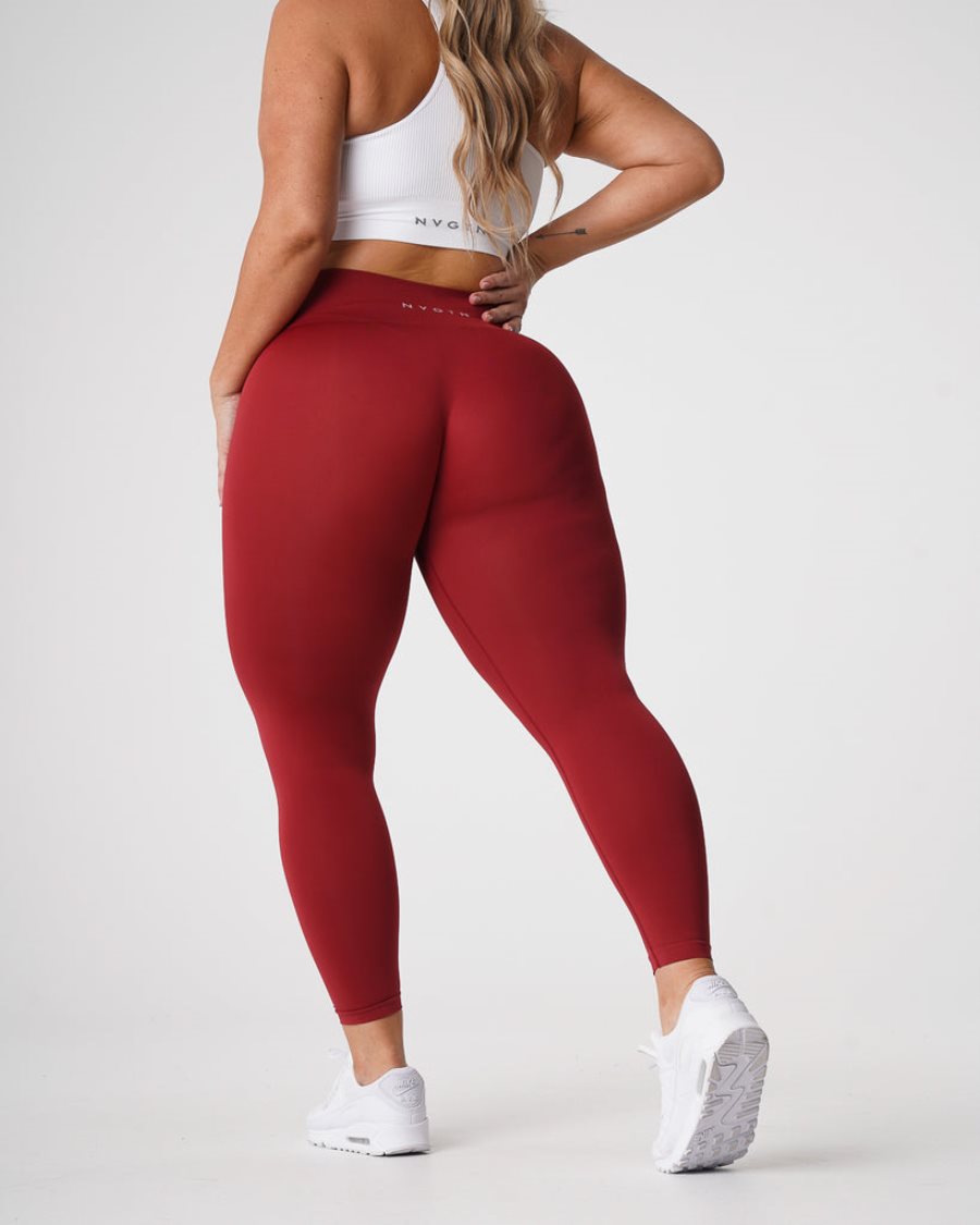 Leggins NVGTN Solid Seamless Mujer Rojas España | vb62dyuM