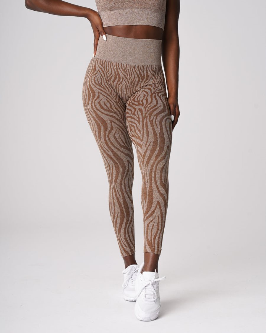 Leggins NVGTN Zebra Seamless Mujer Marrones España | 6nNkr4G3