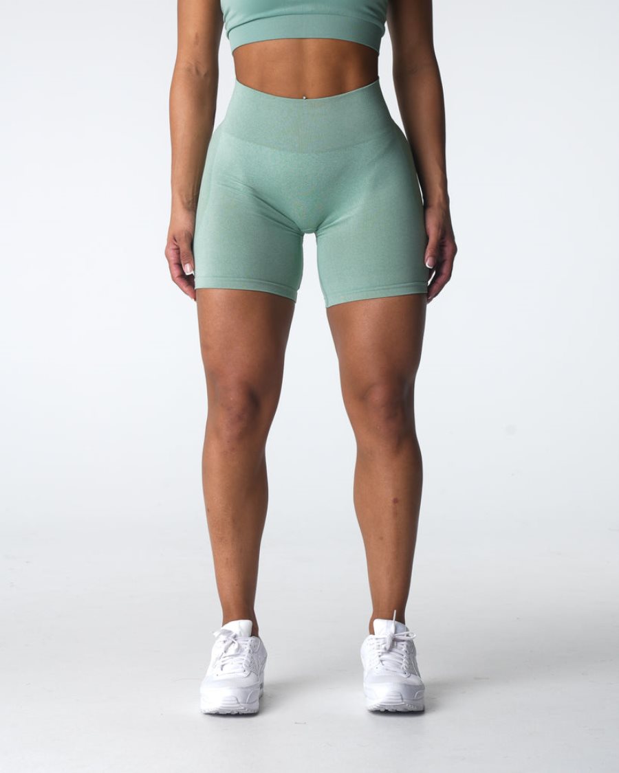 Pantalones Cortos NVGTN Contour Seamless Mujer Verde España | ZfFWnyCe