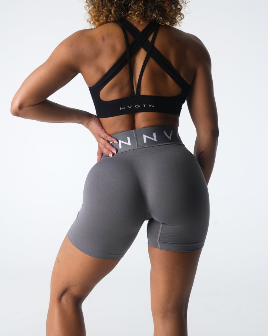 Pantalones Cortos NVGTN Deporte Seamless Mujer Gris Oscuro España | IJDb0M7Y