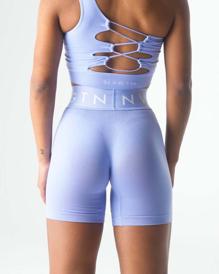 Pantalones Cortos NVGTN Deporte Seamless Mujer Moradas Claro España | zYj3RzDK