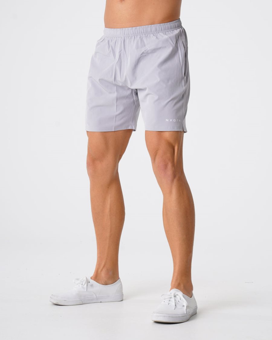 Pantalones Cortos NVGTN Flex Hombre Gris España | 45a2W12a