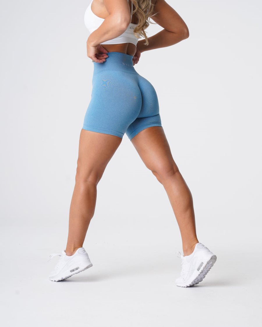 Pantalones Cortos NVGTN Pro Seamless Mujer Azules España | 1Dgc4Dk0