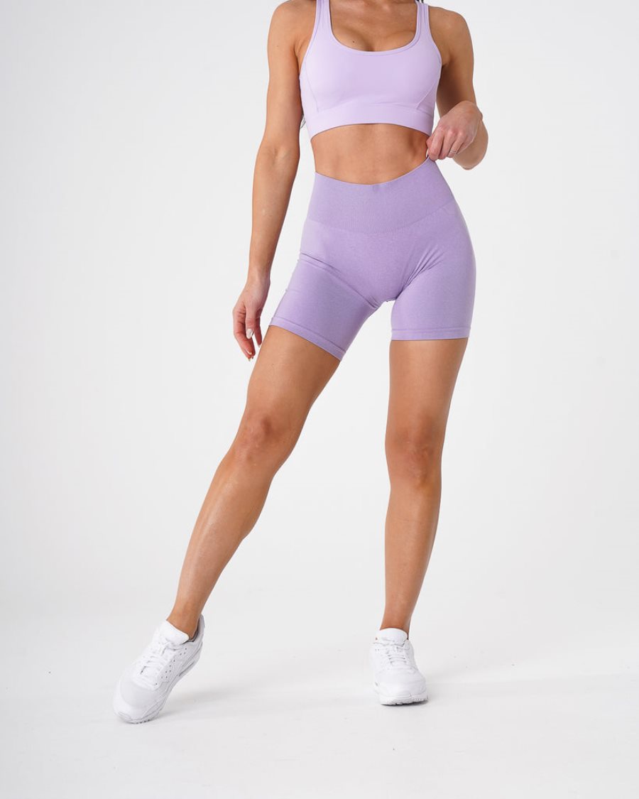 Pantalones Cortos NVGTN Pro Seamless Mujer Moradas España | dCWazgAQ