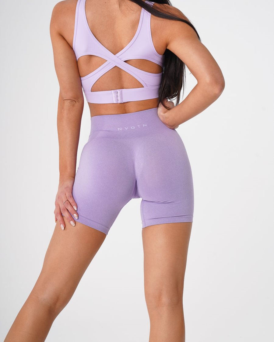 Pantalones Cortos NVGTN Pro Seamless Mujer Moradas España | dCWazgAQ