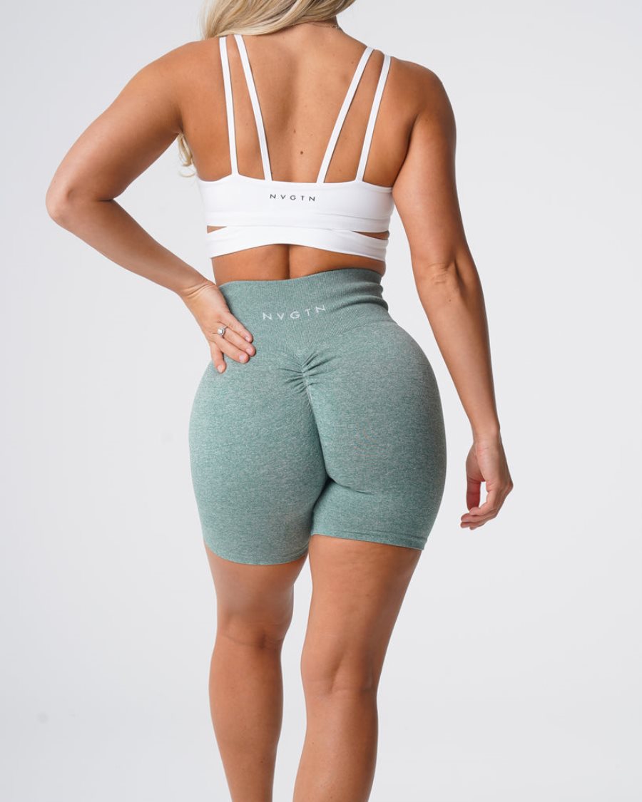 Pantalones Cortos NVGTN Scrunch Seamless Mujer Verde España | OuRFgODl