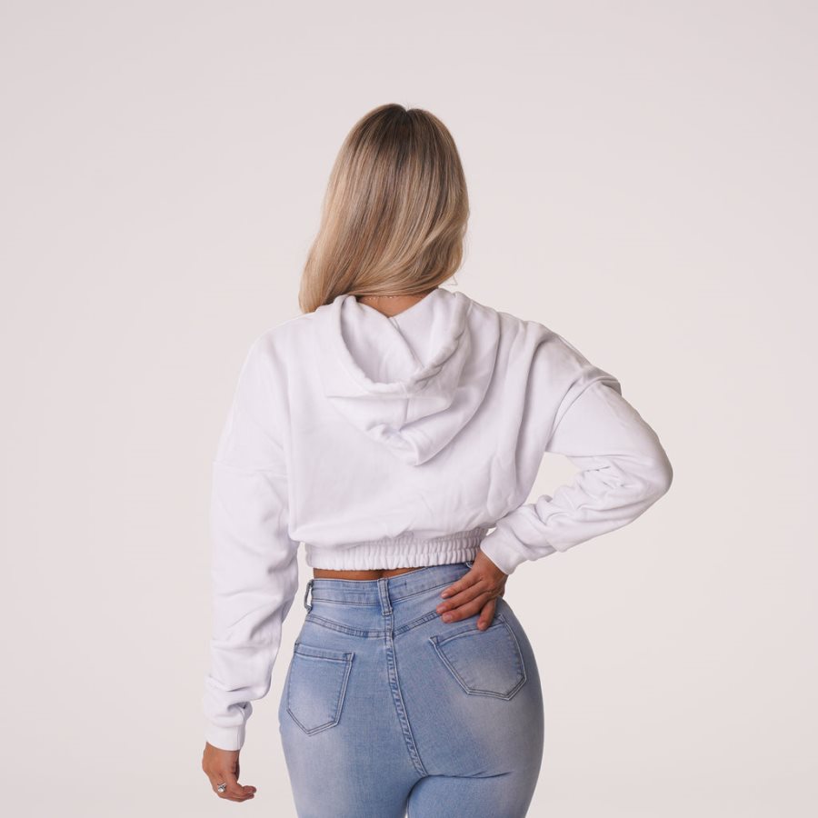 Sudadera Con Capucha NVGTN Cozy Vibes Drop Shoulder Cropped Mujer Blancas España | kte21AI8