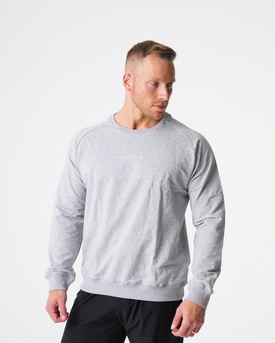 Sudaderas NVGTN Crew Neck Hombre Gris España | DoMo8rz5