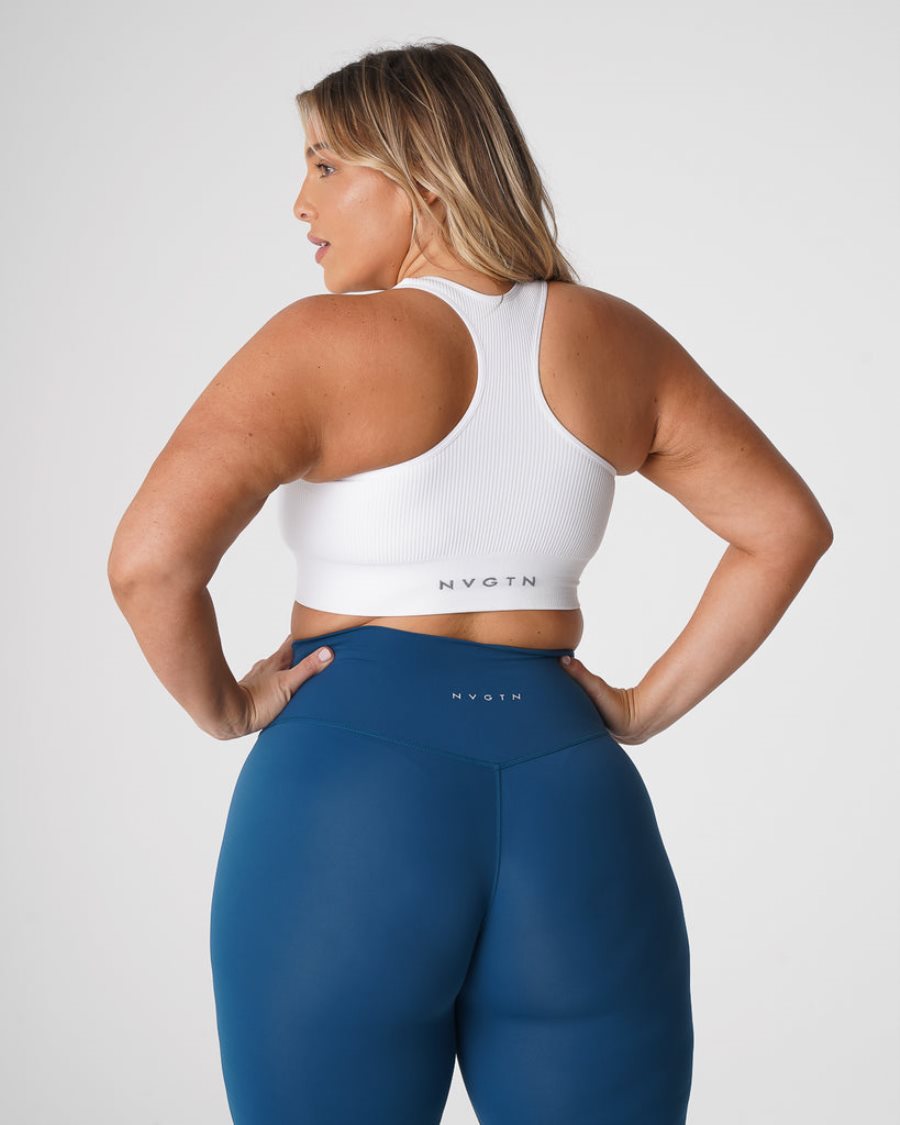 Sujetadores Deportivos NVGTN Cinched Seamless Mujer Blancas España | cjtwBZCQ