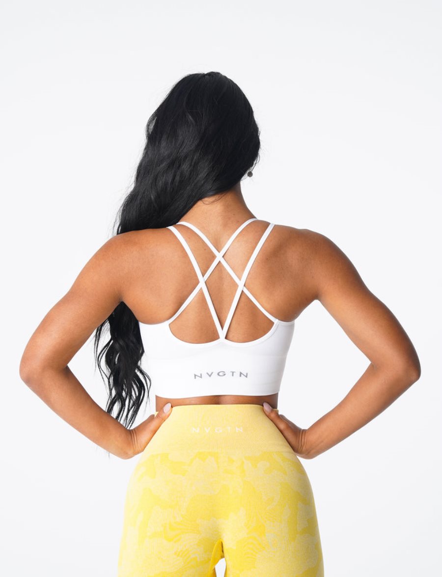 Sujetadores Deportivos NVGTN Flourish Seamless Mujer Blancas España | xmcNxdvi