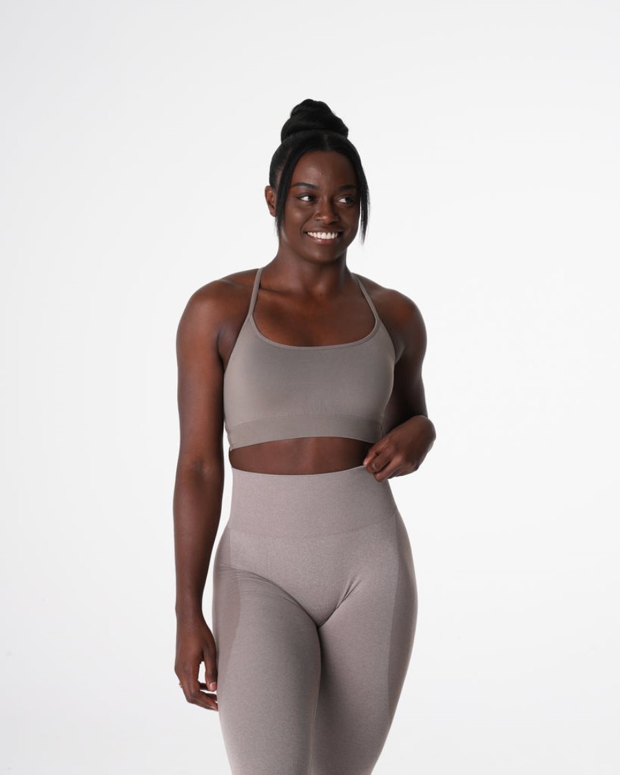 Sujetadores Deportivos NVGTN Invincible Seamless Mujer Gris Marrones España | 44zXdPys