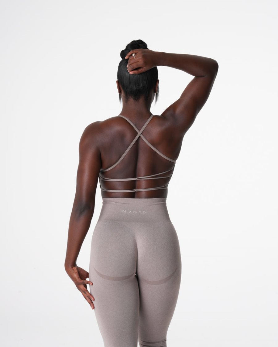 Sujetadores Deportivos NVGTN Invincible Seamless Mujer Gris Marrones España | 44zXdPys