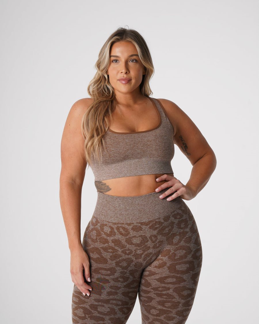 Sujetadores Deportivos NVGTN Leopard Eclipse Seamless Mujer Marrones España | qFhdxAzQ