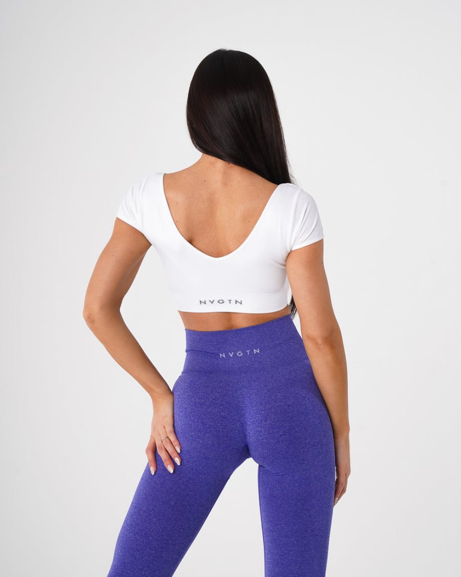 Sujetadores Deportivos NVGTN Serene Seamless Mujer Blancas España | F87NHhuJ