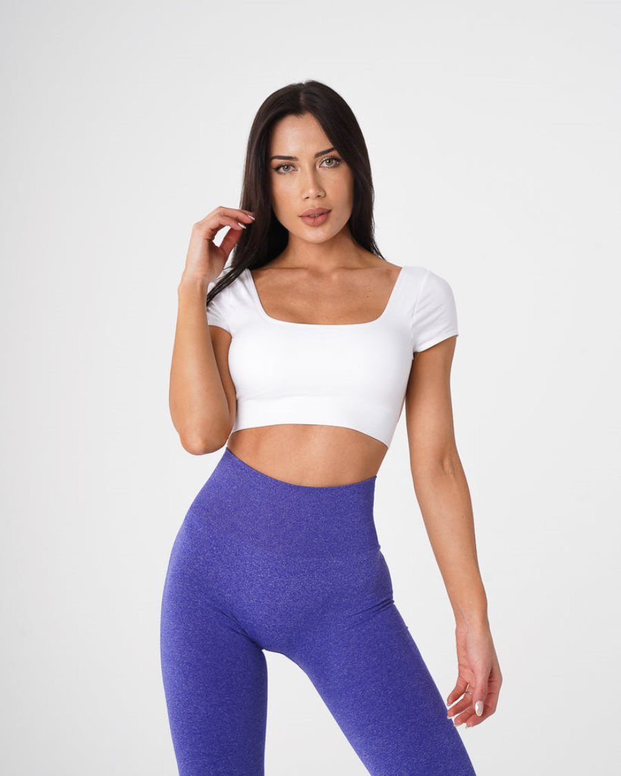 Sujetadores Deportivos NVGTN Serene Seamless Mujer Blancas España | F87NHhuJ