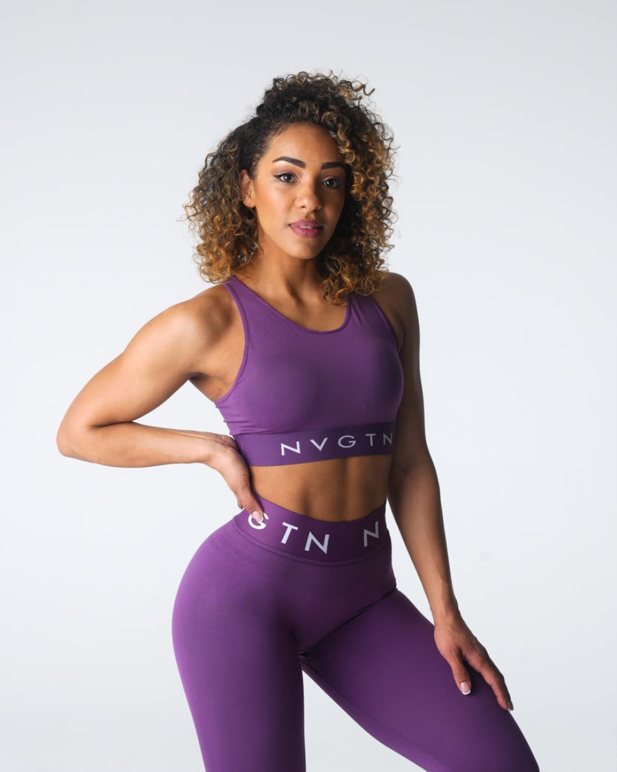 Sujetadores Deportivos NVGTN Trilogy Deporte Seamless Mujer Moradas España | a9LZmHDq