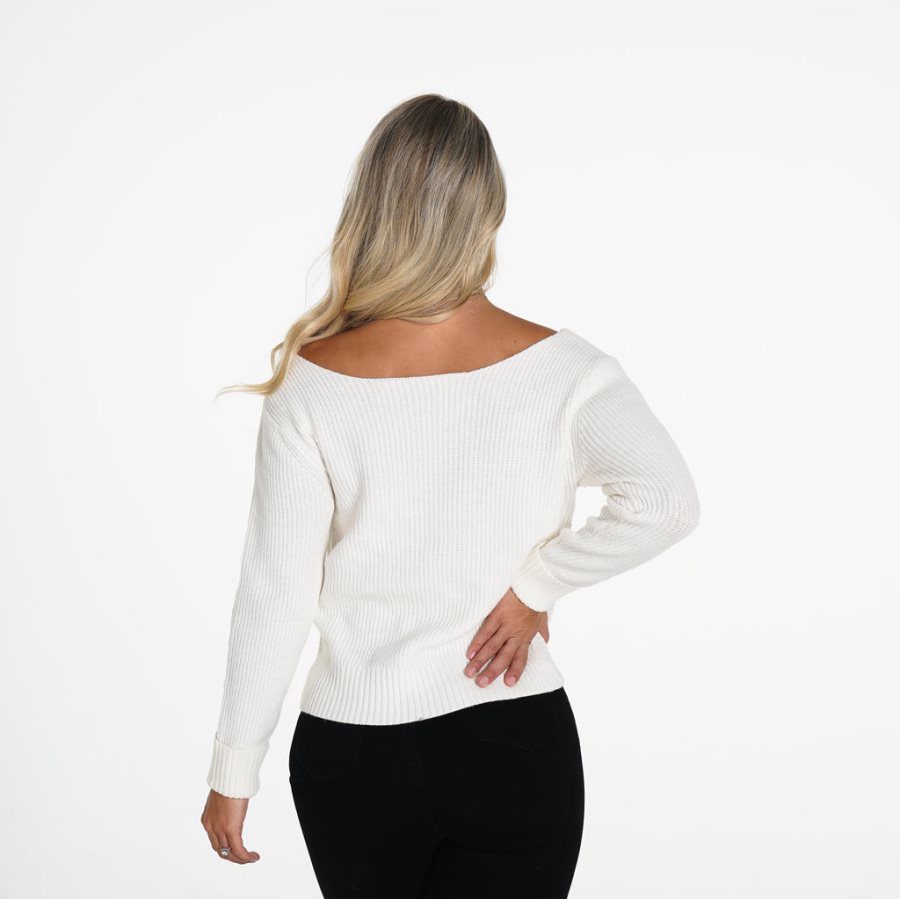 Suéteres NVGTN Cuddle Up Knit Mujer Blancas España | QrUp0o7p