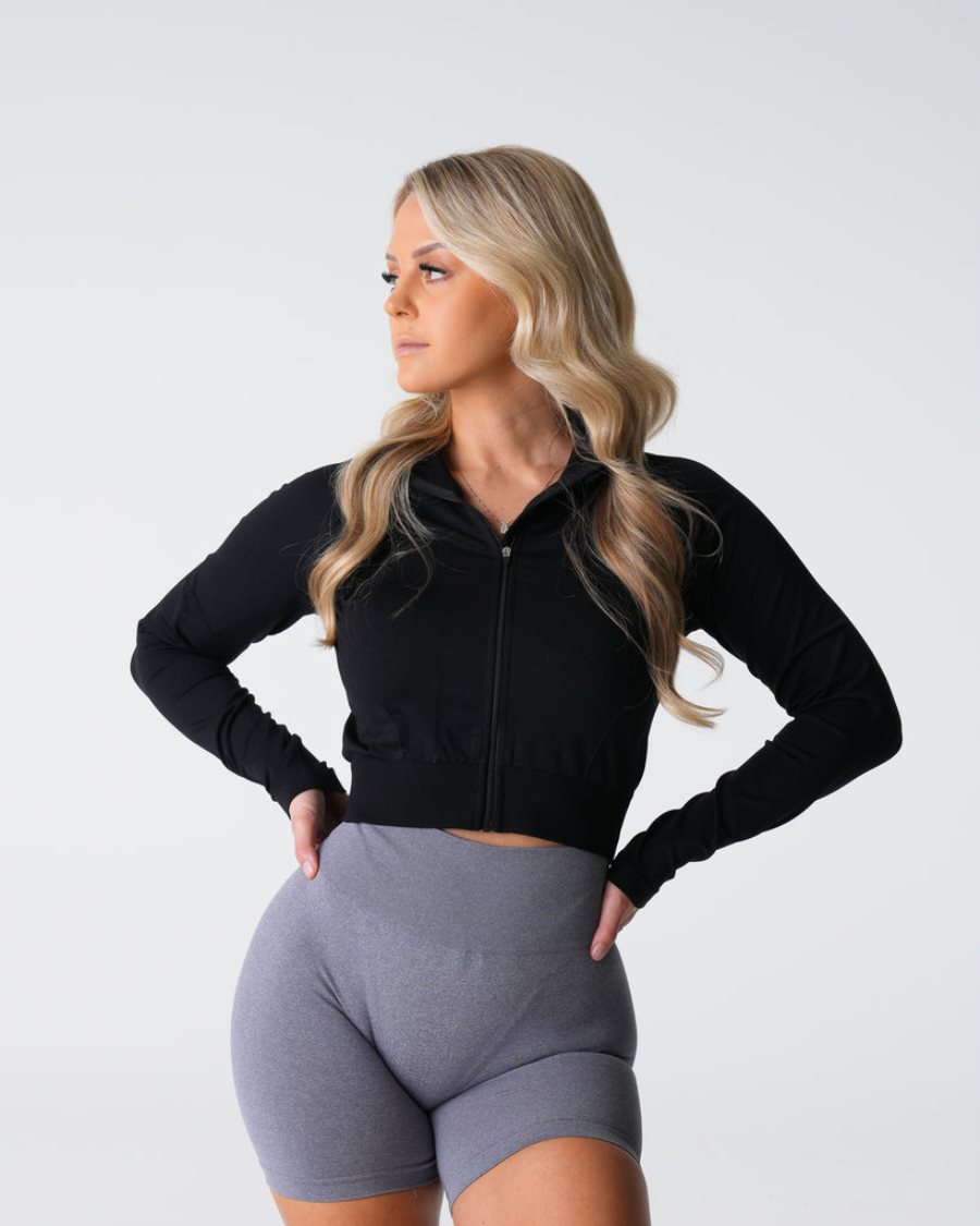 Tops NVGTN Divine Seamless Zip Up Mujer Negras España | ugf0ACOX