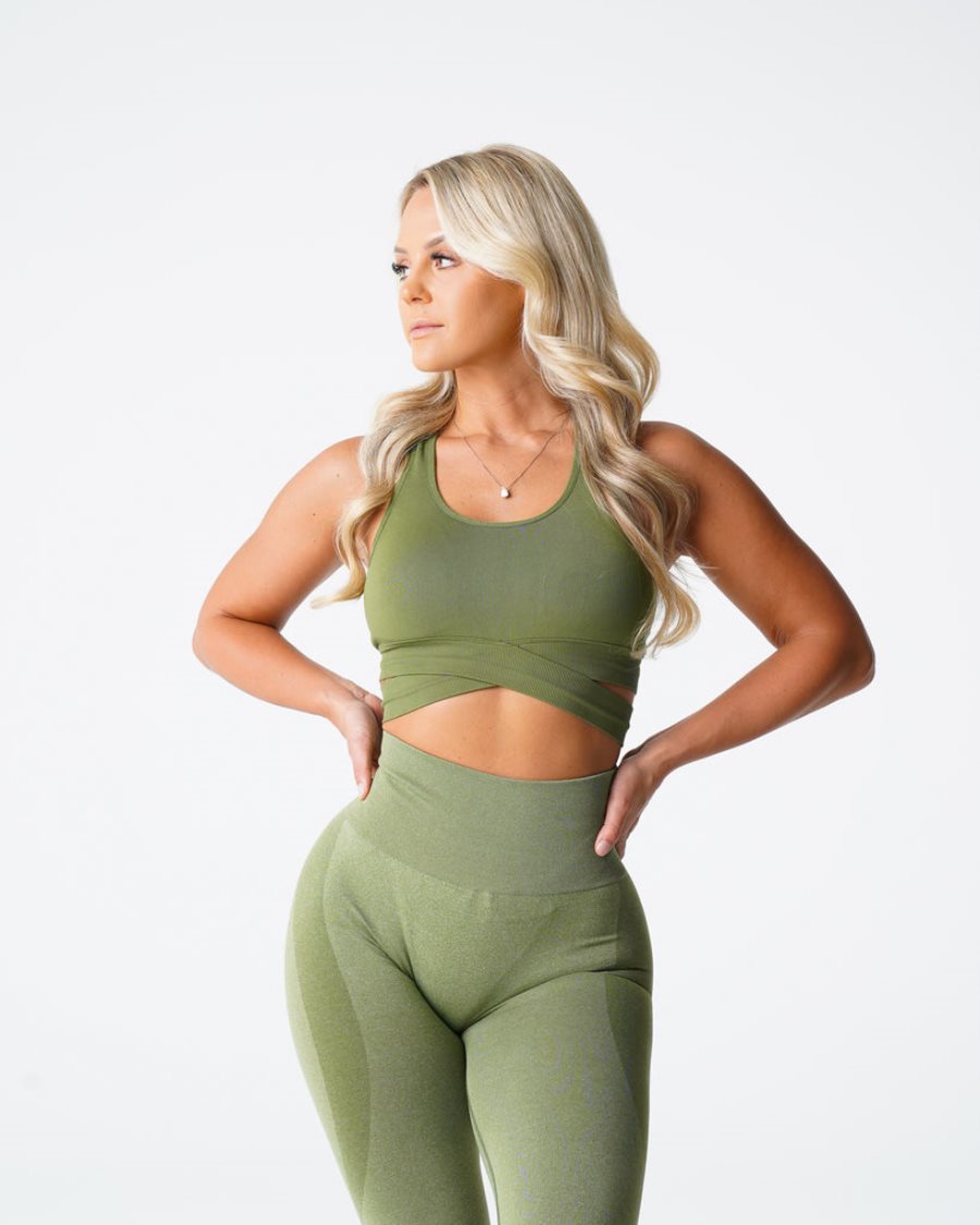 Tops NVGTN Sculpt Seamless Bra Top Mujer Verde España | 8sNMTcIJ