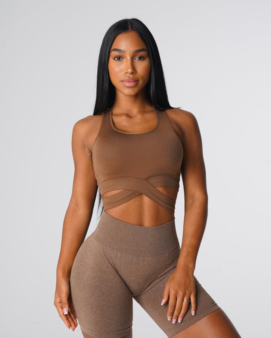 Tops NVGTN Sculpt Seamless Bra Top Mujer Marrones España | vIQw80SE