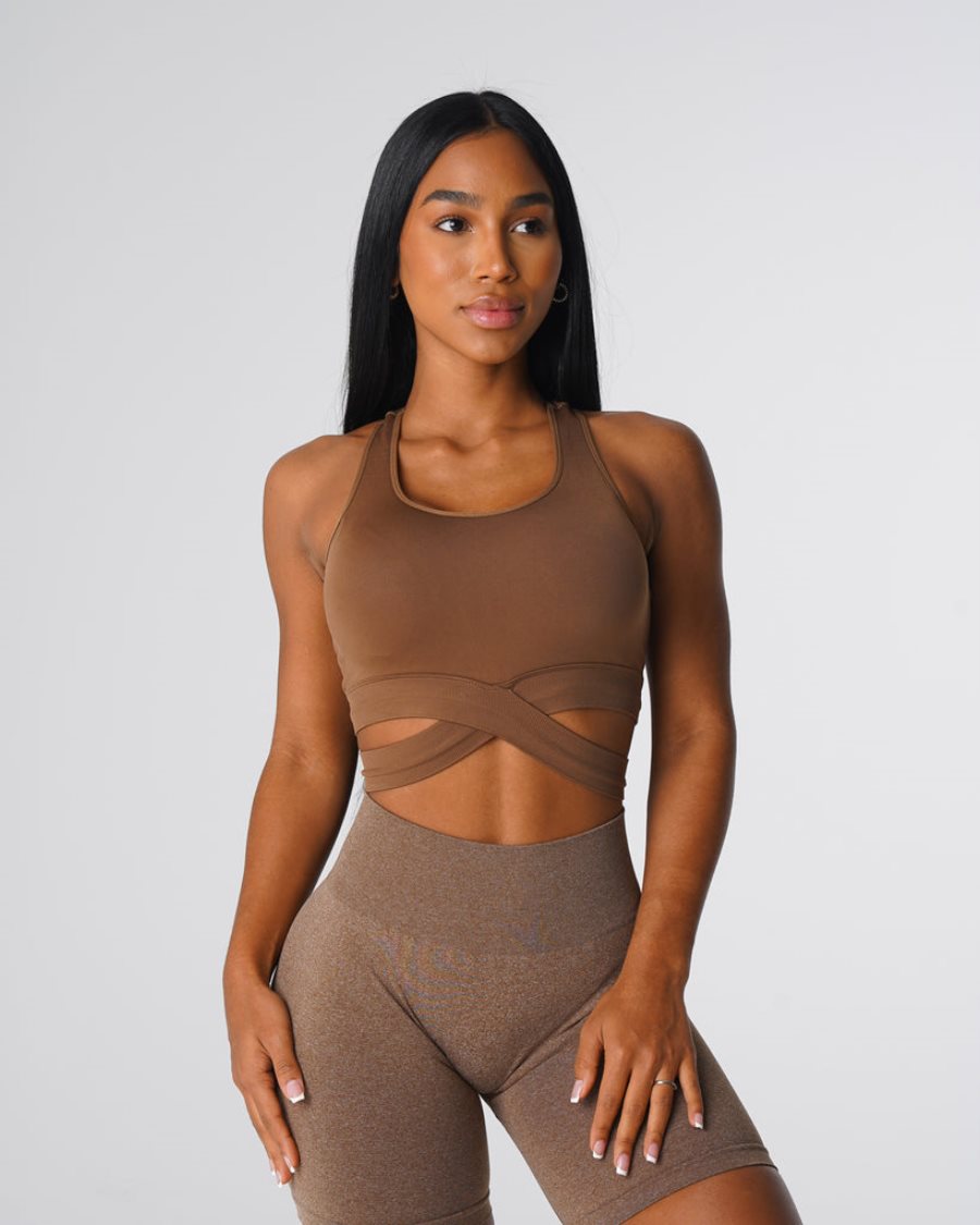 Tops NVGTN Sculpt Seamless Bra Top Mujer Marrones España | vIQw80SE