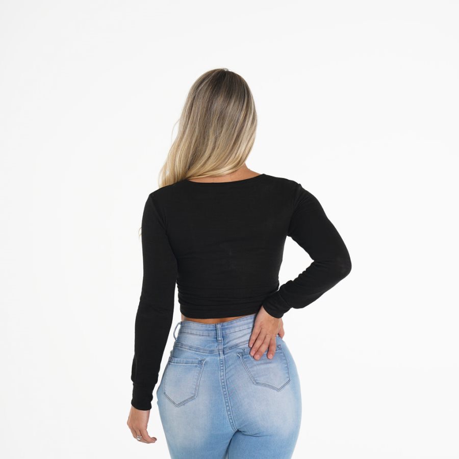 Tops NVGTN Wrap Mujer Negras España | Dxvky9Zi