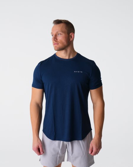 Camiseta NVGTN Pulse Fitted Hombre Azul Marino España | Fu2CU84K