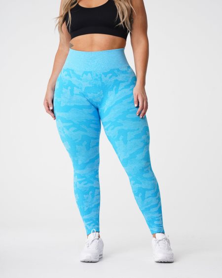 Leggins NVGTN Camo Seamless Mujer Azules España | LyVNGi4G