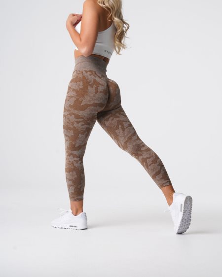 Leggins NVGTN Camo Seamless Mujer Marrones España | 2DKGC92K