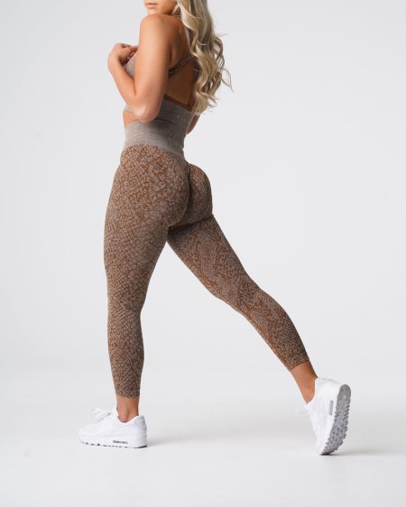 Leggins NVGTN Snakeskin Seamless Mujer Marrones España | KSeGvgH1