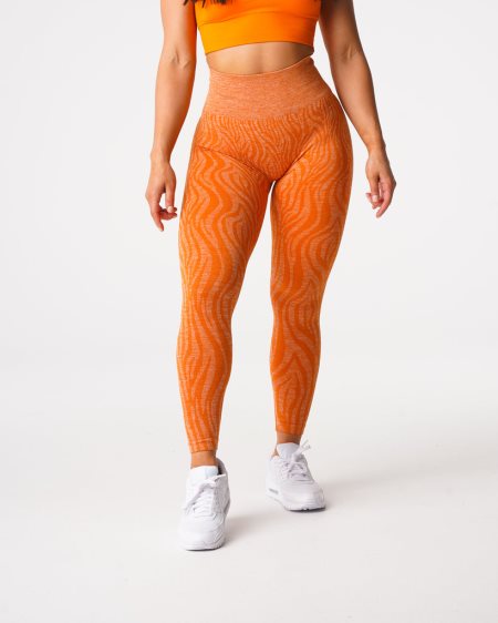 Leggins NVGTN Zebra Seamless Mujer Naranjas España | YEYqwozw