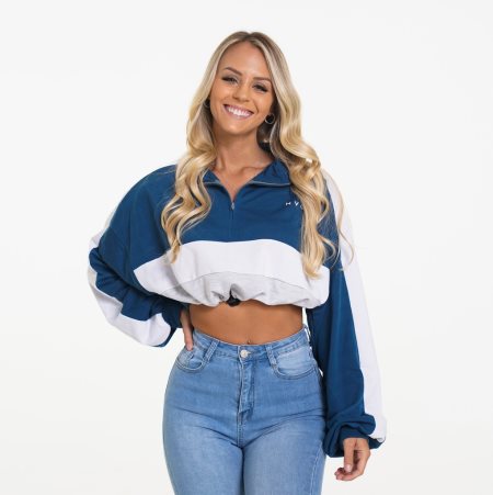 Pullover NVGTN Oversized Cropped Mujer Azules España | FZu0QIW4