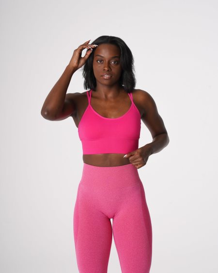 Sujetadores Deportivos NVGTN Flourish Seamless Mujer Fucsia España | HQxyLWBg