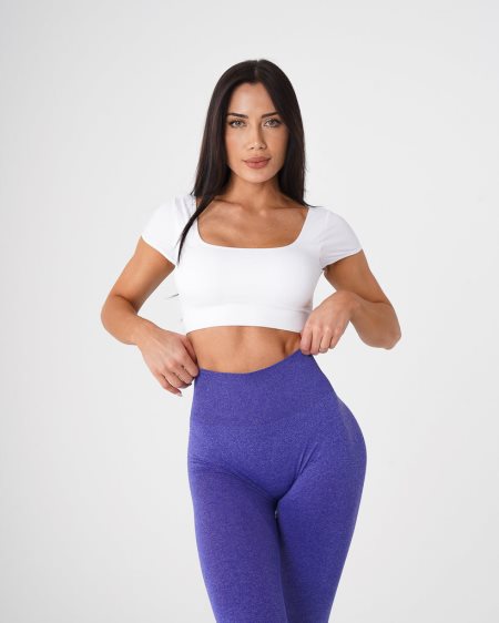 Sujetadores Deportivos NVGTN Serene Seamless Mujer Blancas España | F87NHhuJ